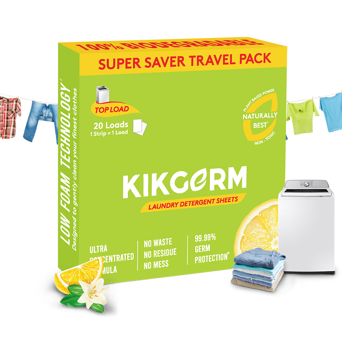Top Load Laundry Sheet 20 LOADS Special Offer Kikgerm