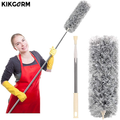 Microfiber Feather Duster Bendable & Extendable Fan Cleaning Duster with 100 inches