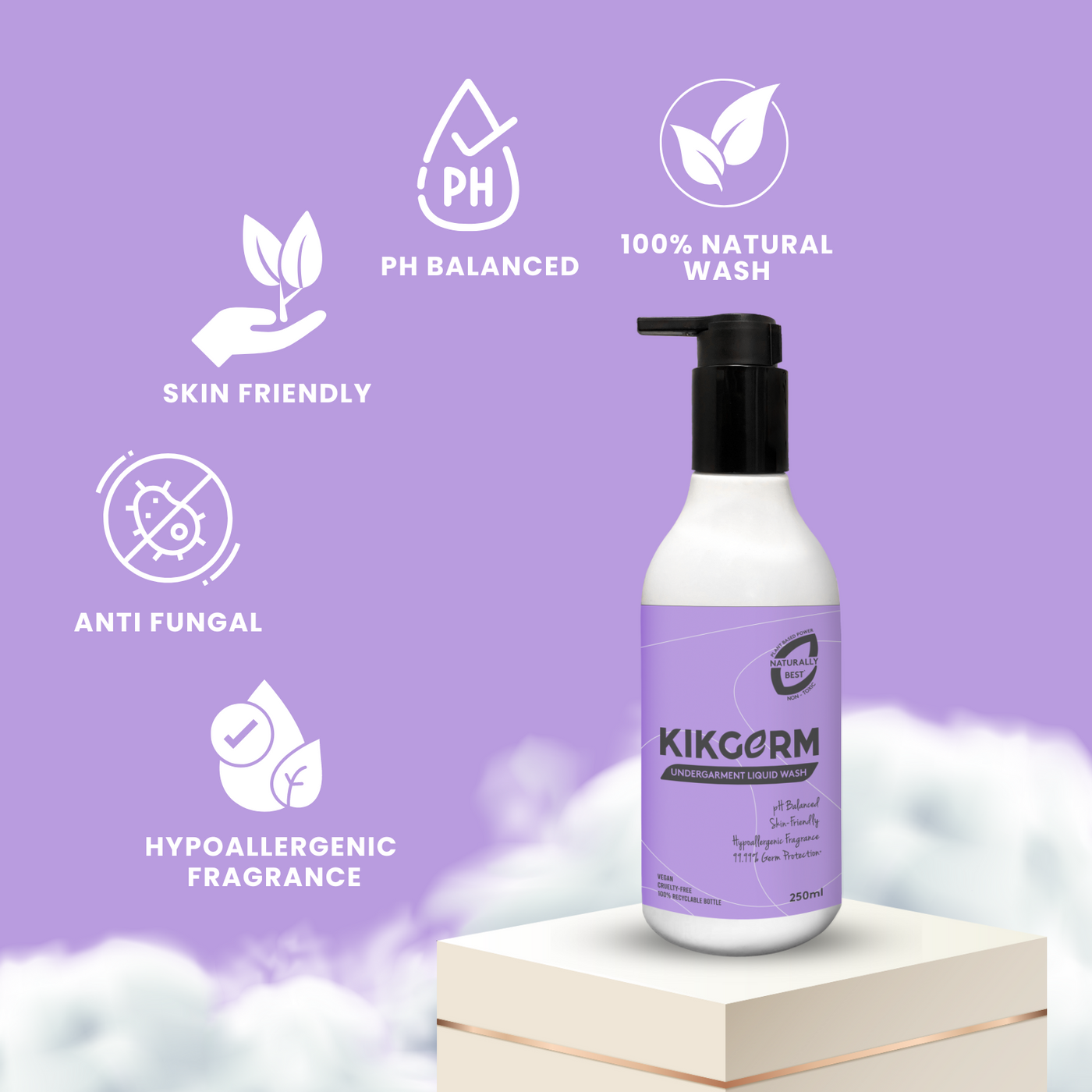 KIKGERM Natural Undergarment Liquid Detergent + Brush | 250ml