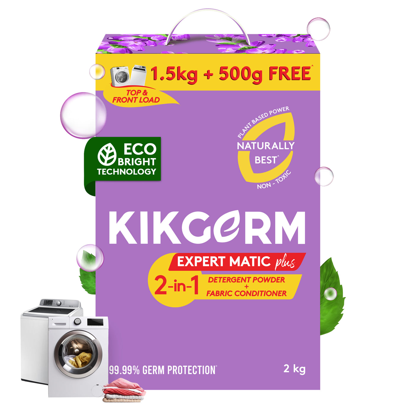 2-in-1 Advance Detergent Powder | 1.5Kg + 500g Free | Top & Front Load
