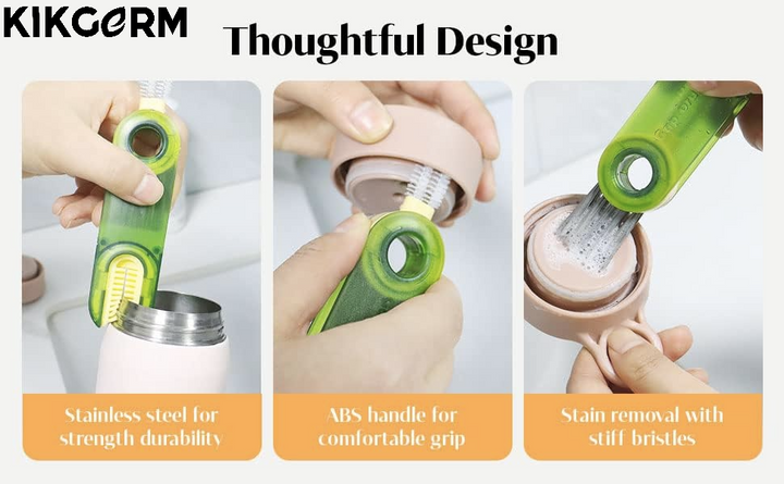 Cheap 2Pcs 3 In 1 Tiny Bottle Cup Cover Brush Straw Cleaner Tools Multi-Functional Crevice Cleaning Brush Kitchen Gadgets