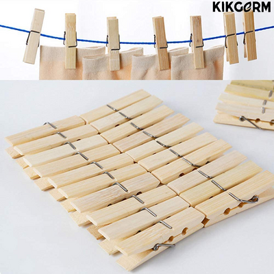 Natural Bamboo Heavy Duty Cloth Clips Wooden | 20 Pcs