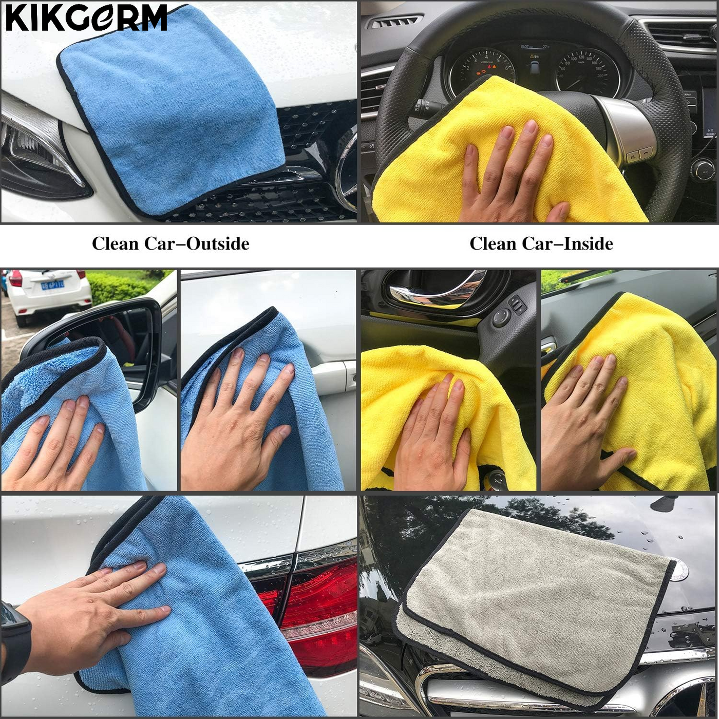 Heavy Microfiber Cloth for Car Cleaning Multi Purpose | Pack of 3