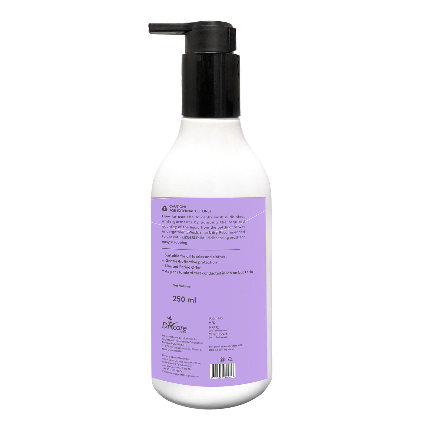 KIKGERM Natural Undergarment Liquid Detergent + Brush | 250ml