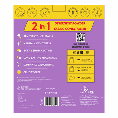 2-in-1 Advance Detergent Powder | 4kg + 2kg Free (6kg)| Top & Front Load