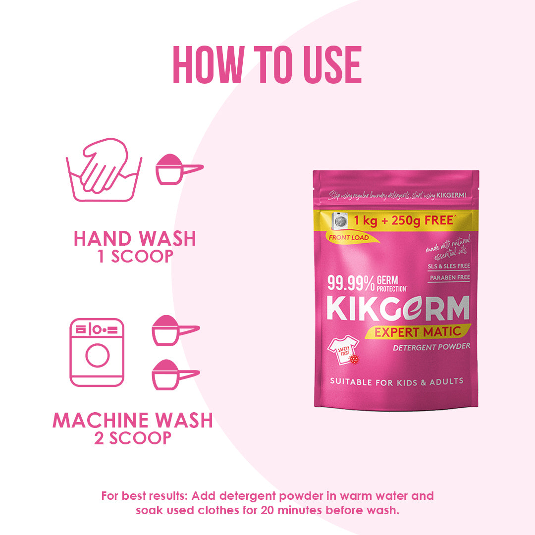 Front Load Detergent Powder | 1kg + 250g Free (1250g)